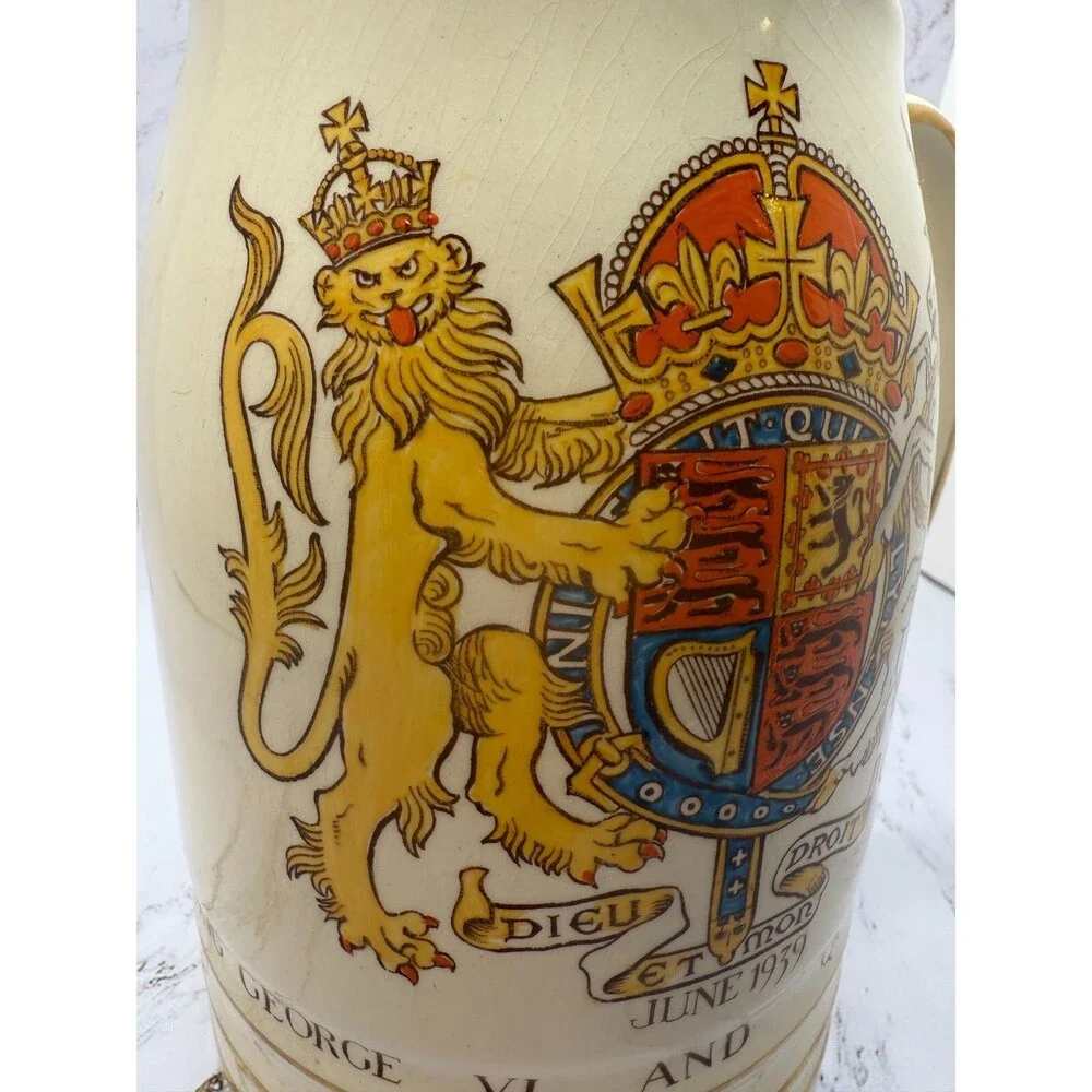 Gray’s Pottery 1L‎ Beer Pitcher Jug – 1939 George VI & Queen Elizabeth US Tour